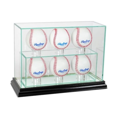 Perfect Cases Perfect Cases 6UPBSB-B 6 Upright Baseball Display Case; Black 6UPBSB-B